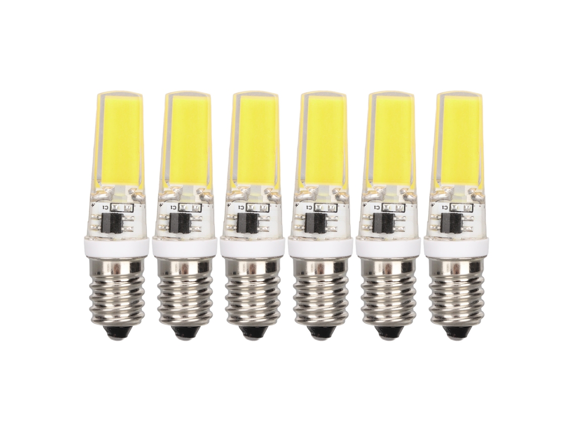 2026-6pcs Bombilla Led E14 Cob Mini 360° Iluminación Silicona Anti-glare 6500k Luz Fría Para Lámpara De Techo Candelabro