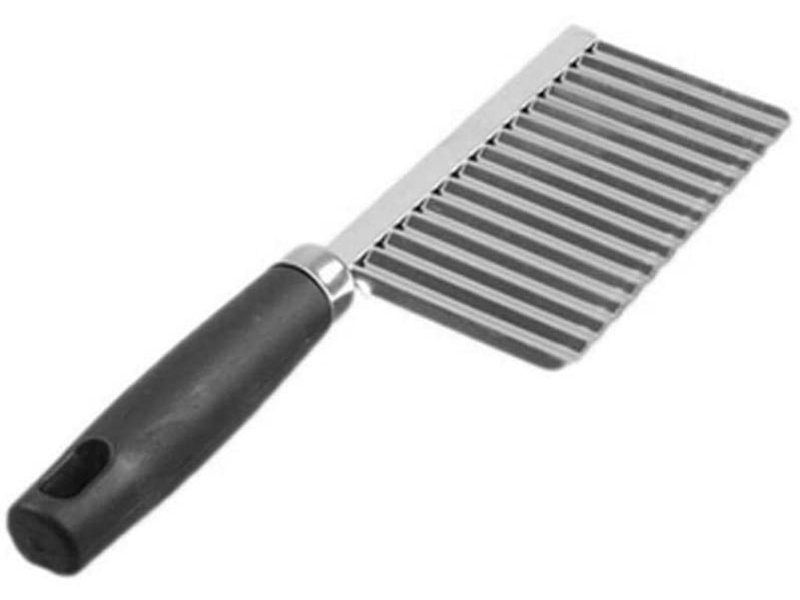 Cortador de patatas de acero inoxidable con corte acanalado y ranurado