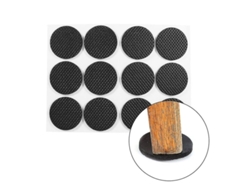 Patas De Goma Antideslizantes Autoadhesivas Para Muebles, 12 Unidades Redondas, Negras, Protectores De Suelo.