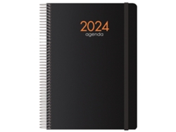 Agenda 2024 Semana Vista Con Espiral Y Goma Negra Syncro 15X21 Cm DOHE