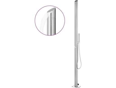 vidaXL Ducha de jardín acero inoxidable 220 cm