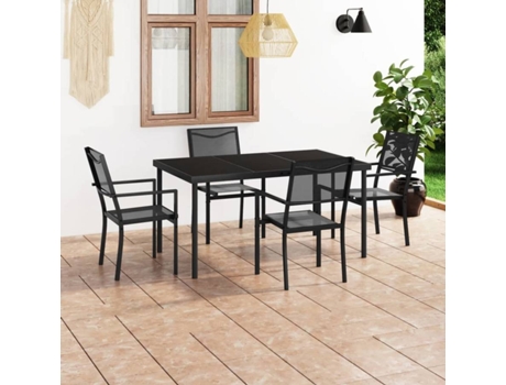 Conjunto 5 de comedor para jardín VIDAXL acero