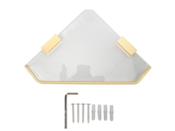 Estante de esquina para baño, organizador de almacenamiento de aluminio acrílico para baño, dormitorio, cocina, sin gancho