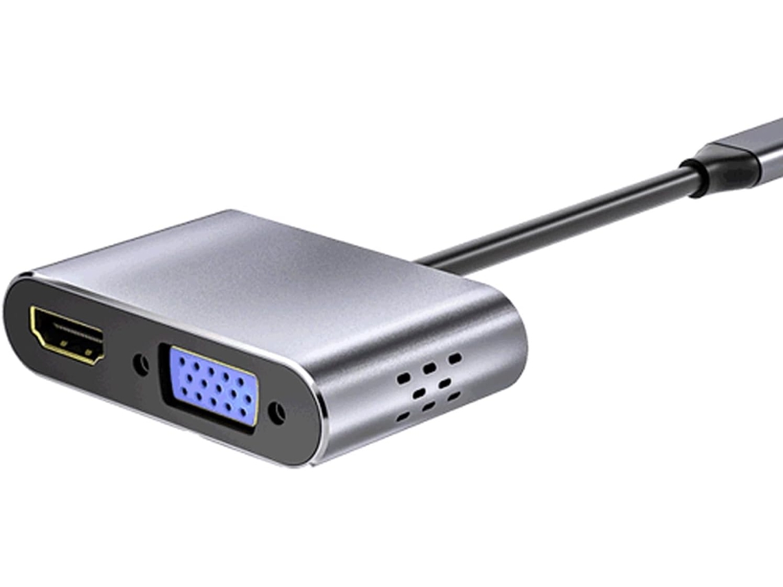 Función De Tipo Crear Centro De Aleación De Aluminio 5 Puertos Vga Dog Power
