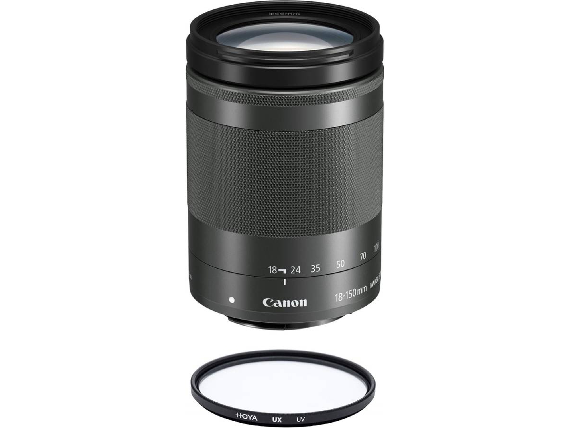 Objetivo CANON EF-M 18-150mm F3.5-6.3 IS STM Negro (Caja Blanca) + Filtro HOYA UX UV 55mm