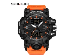 Reloj Electrónico De Moda (negro/naranja para Hombre) Con Acabado Luminoso, Resistente Al Agua, A Los Golpes Y Con Alarma.