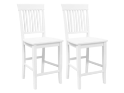 Maison Exclusive - Taburetes De Bar, 2 Unidades, Madera Maciza Blanca, Goma