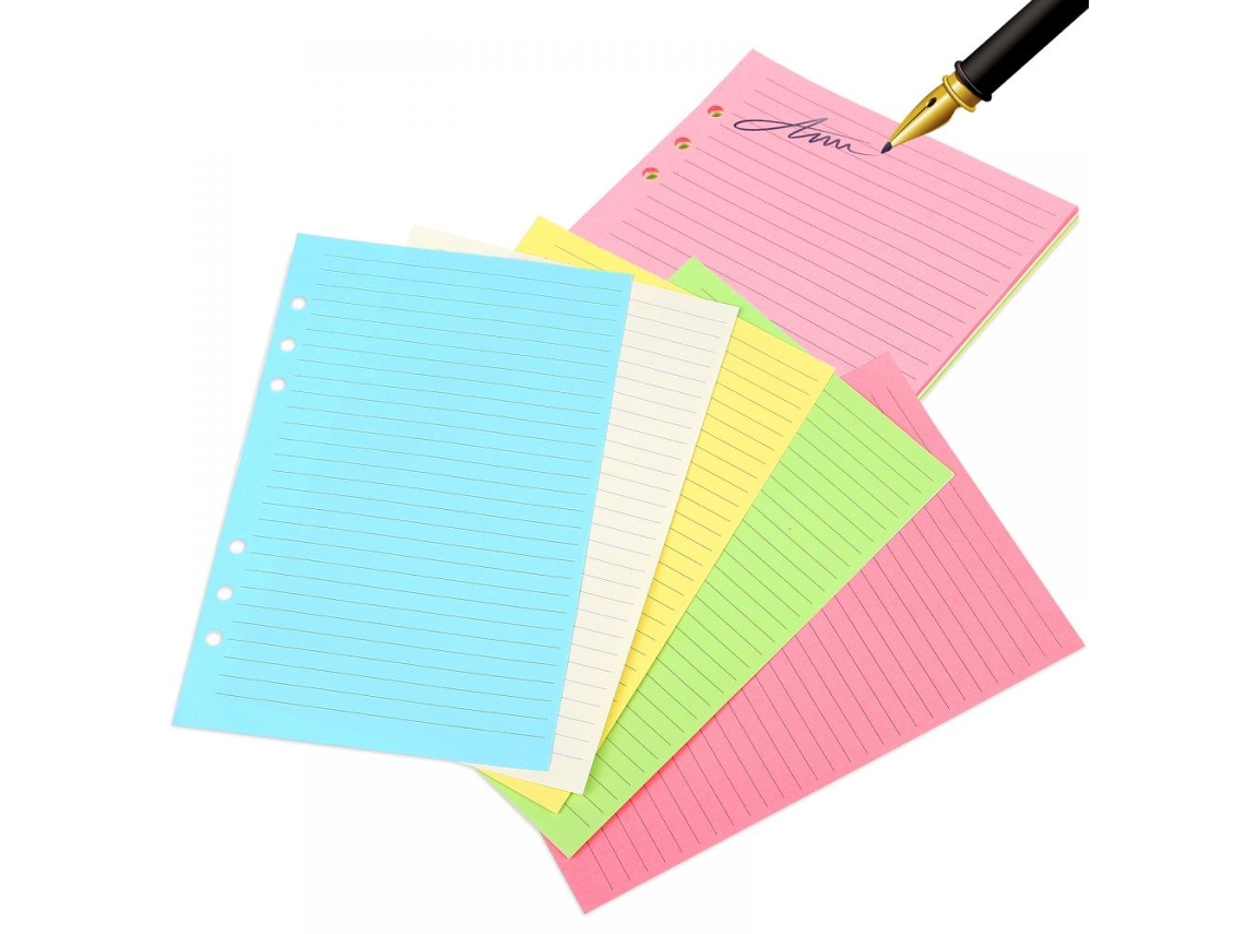 Papel de hojas sueltas A5 para encuadernación, protege la vista y proporciona una escritura fluida, papel de cuaderno recargable de 120 g/m² de grosor.