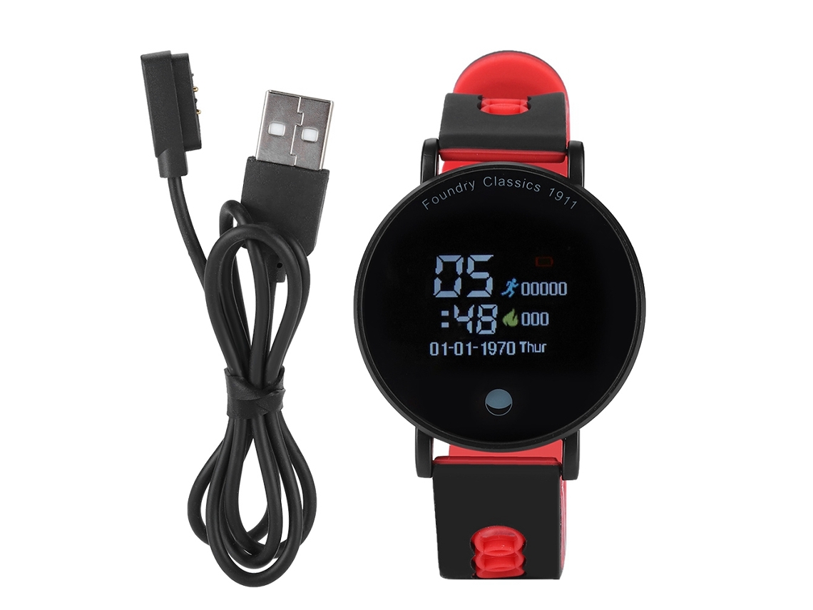 Pulsera Inteligente Con Monitor De Frecuencia Cardíaca, Presión Arterial, Rastreador De Fitness Y Monitor De Sueño Rojo