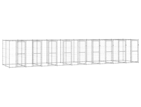 vidaXL Perrera de exterior de acero galvanizado 21,78 m²