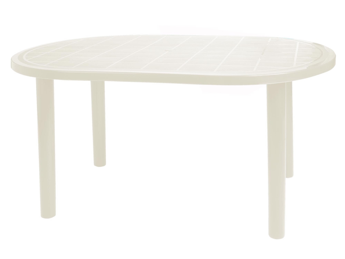 Mesa Oval Exterior 140x90 Blanco Olot Garbar
