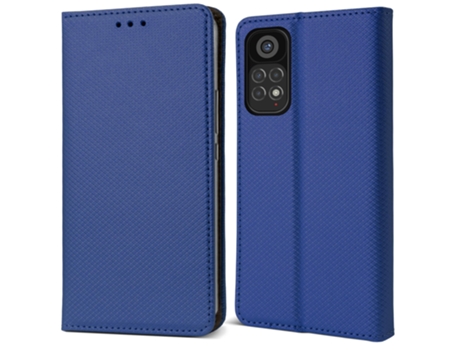Funda Flip MOOZY para Xiaomi Redmi Note 11 Pro 5G/4G en azul oscuro - Funda tipo cartera magnética inteligente con soporte y compartimentos para ta...