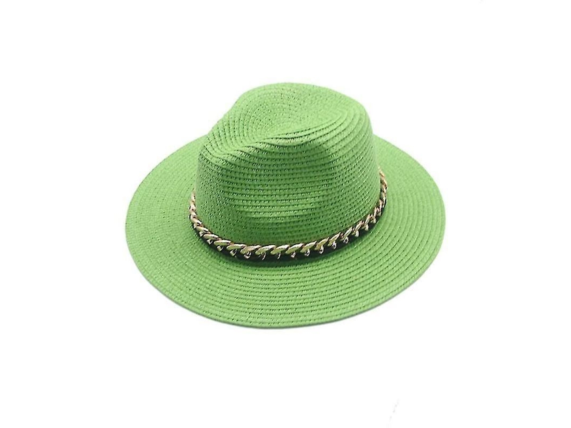 2026-sombrero Fedora De Paja Para Hombre 80% Paja Papel 20% Nylon Uv Protección Aireado Ligero Diy 3 Estilos Verde