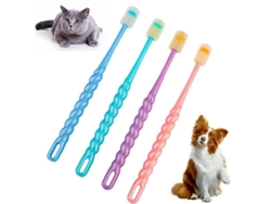 Kit De Cepillo De Dientes Para Perros Y Gatos Pequeños, 4 Piezas, Silicona Suave De 360 Grados, Limpieza Profunda.