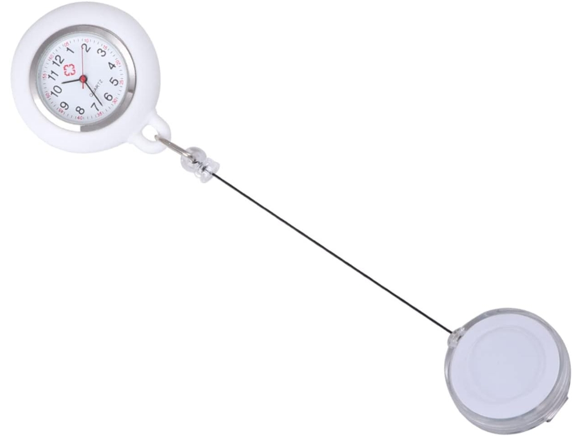 Reloj Bolsillo Mujer Aleación Blanca Silicona Segundero Ideal Auxiliares Enfermería Fácil Llevar Estilo