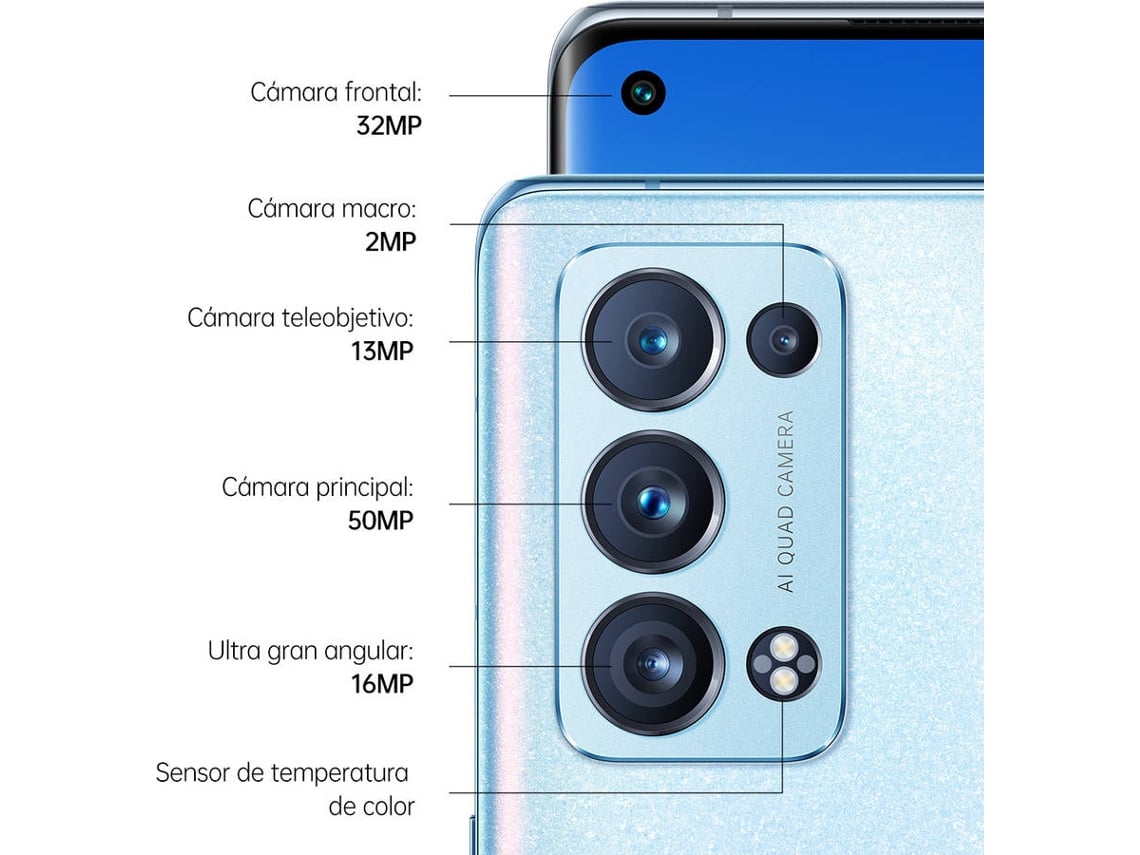 Smartphone OPPO Reno 6 Pro 5G (6.55'' - 12 GB - 256 GB - Azul)