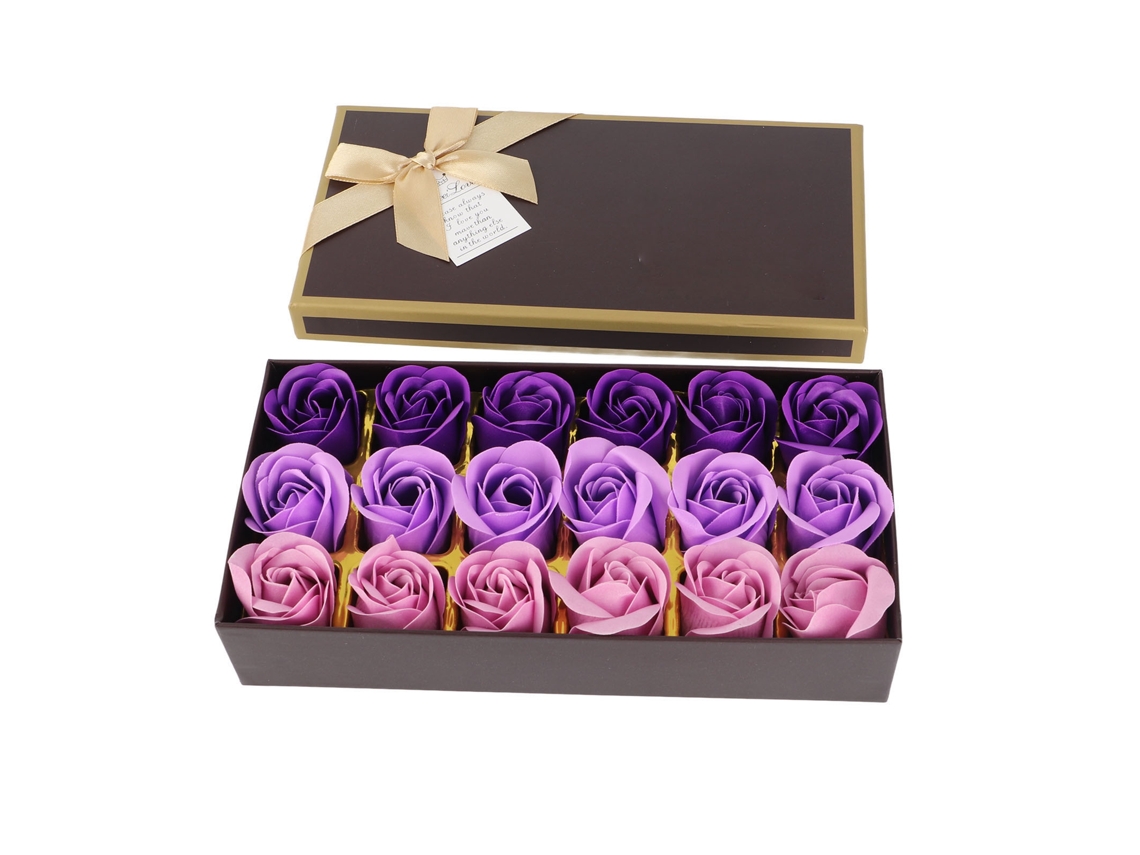 Jabón de rosas romántico, degradado morado, regalo navideño