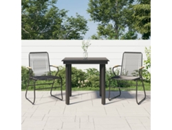 Piezas Conjunto De Jantar Para Jardim Vime Pvc Preto Dkd Home Decor