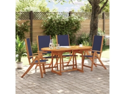 Conjunto de comedor de jardín de 5 piezas de acacia maciza y textilene de DKD Home Decor