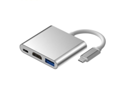 Baoj-2026dock Station Usb C 3 Em 1 Com Transmissão 5gbps E 4k Hd, Hub Usb C Para Laptop Mouse Teclado De Ligação De Alumínio