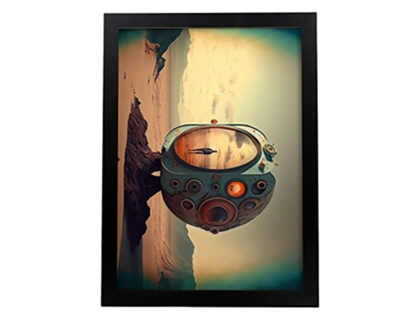 NACNIC Poster Canal De Noticias En Estilo Surrealismo Cinematográfico Ilustraciones Y Grabados De Historieta Abstracta Y Artística A4 Marcos Negros