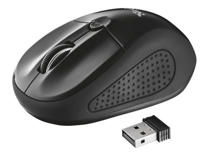 Trust Primo 1600 dpi negro wireless compacto con usb almacenable mouse para receptor 10001600 usuarios diestros y zurdos pc computadora 20322 raton inalambrico 1600dpi