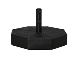Base octogonal para sombrilla de 40 kg, Ø38-48 mm, color negro, para jardín.