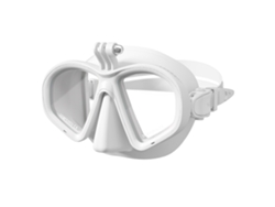 Máscara de buceo Hexinyigjly, compatible con soporte para cámara subacuática, blanca.