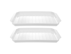 2 bandejas para microondas para tocino, huevos, salchichas y accesorios de cocina Rosewell (blanco)