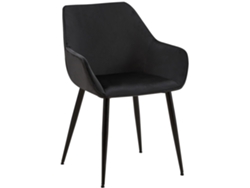 Silla de comedor Vessa preto/veludo CLP
