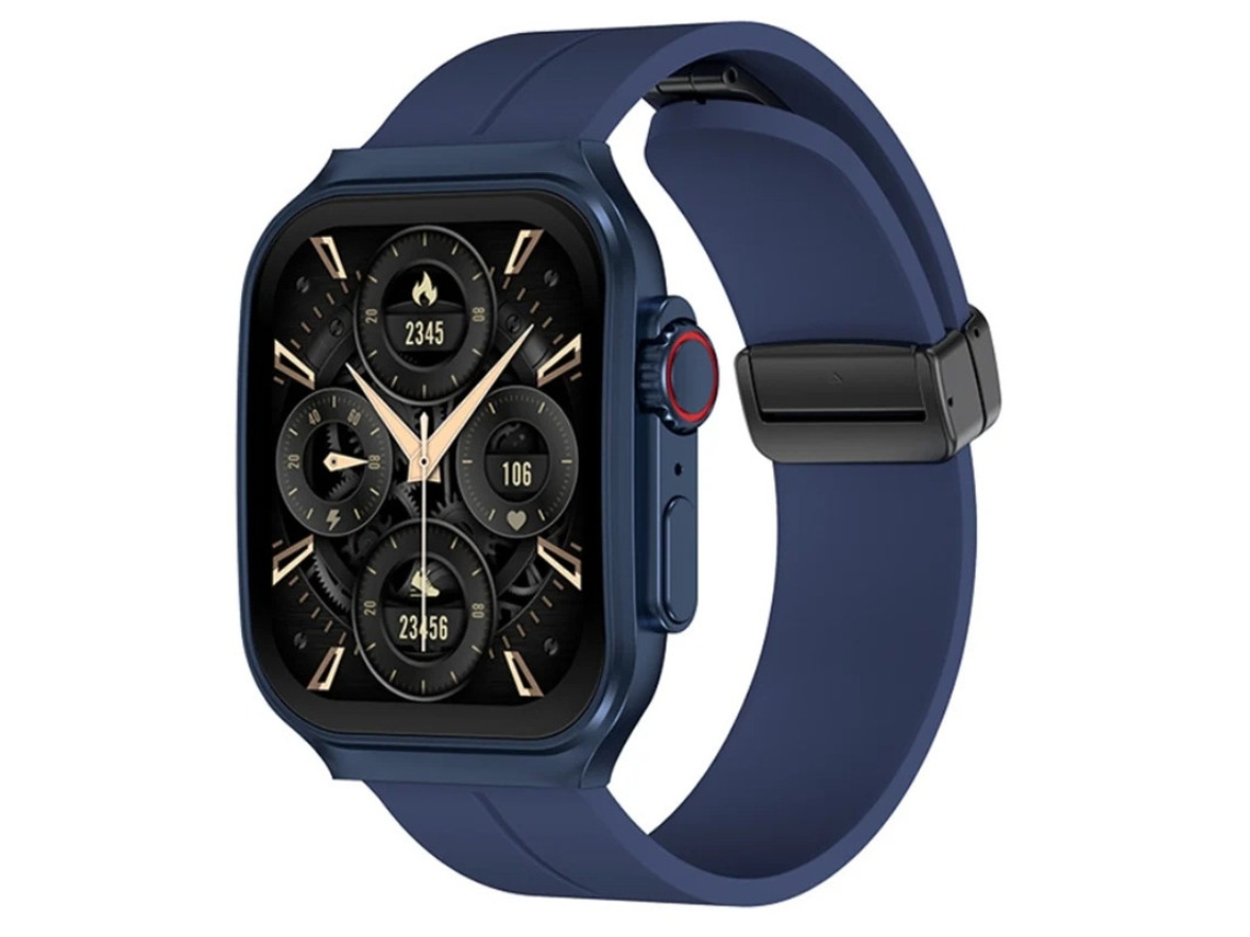 Reloj inteligente con pantalla curva flexible 3D, llamadas Bluetooth y clasificación de resistencia al agua IP67, azul Bestvite