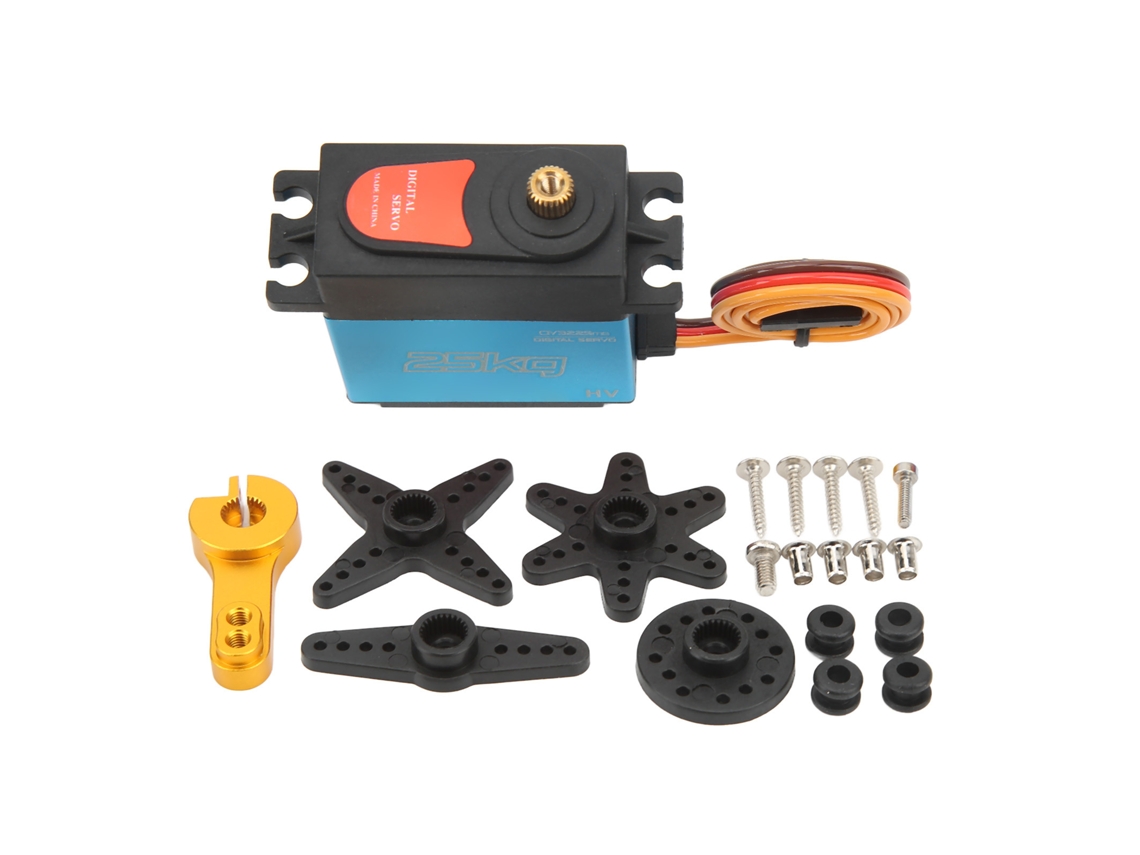 Motor Servo Digital 25kg Metalico Impermeable 180° Para Robot Coche Rc Azul