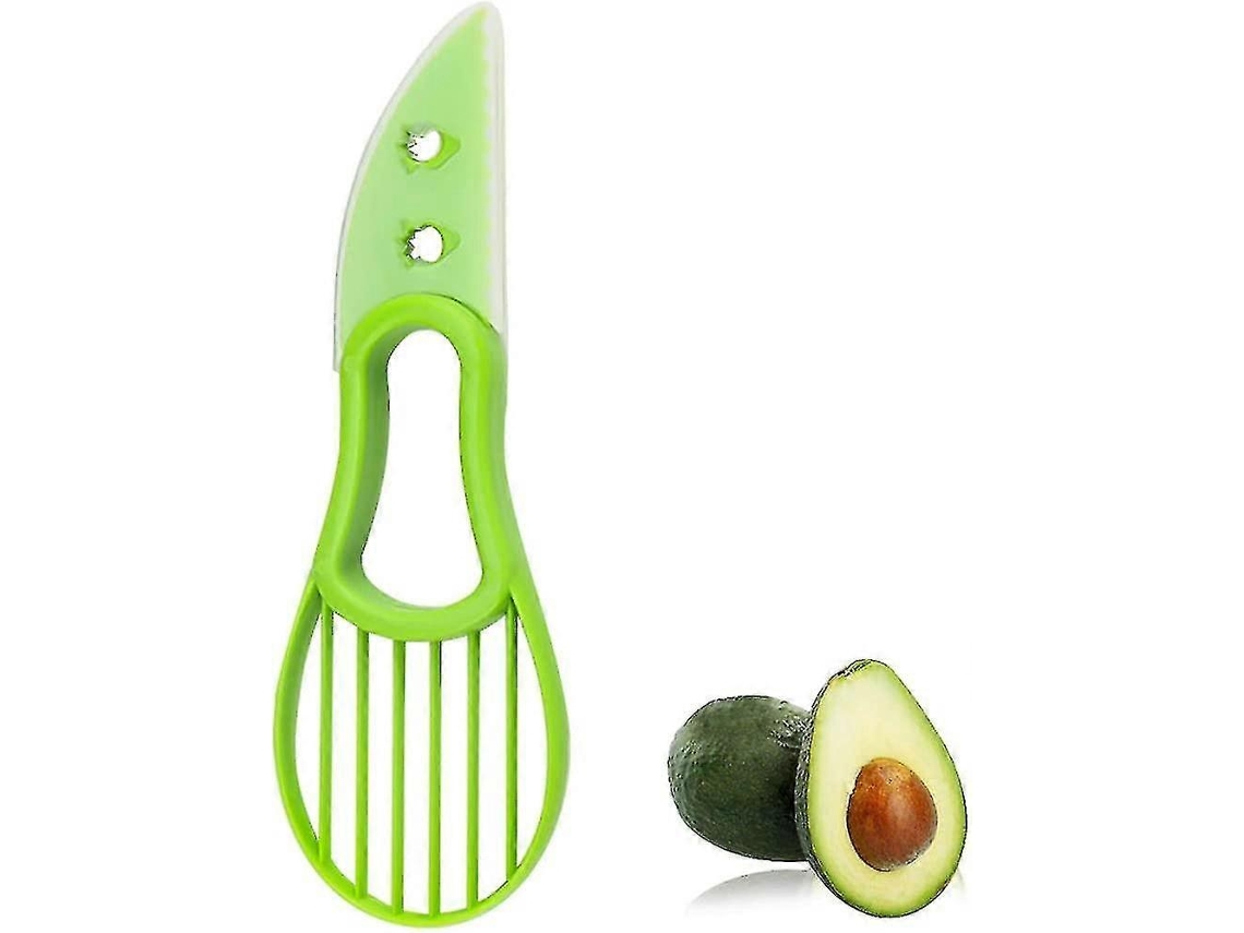 Cortador de aguacate, rebanador de aguacate 3 en 1, herramienta multifuncional para cortar aguacate, frutas y verduras.