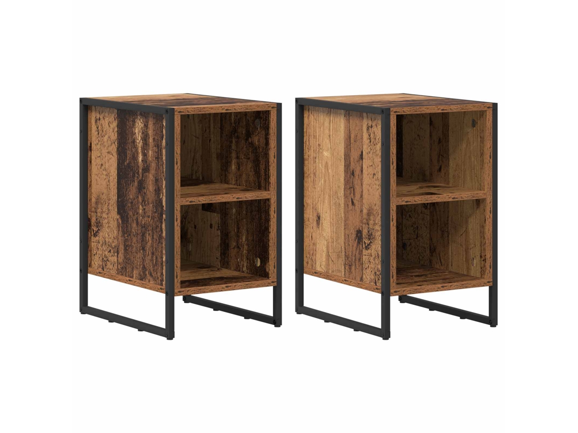 Maison Exclusive - Mesa De Noche 2 Pcs Madera Vieja 39.5 X 30 X 50 Cm