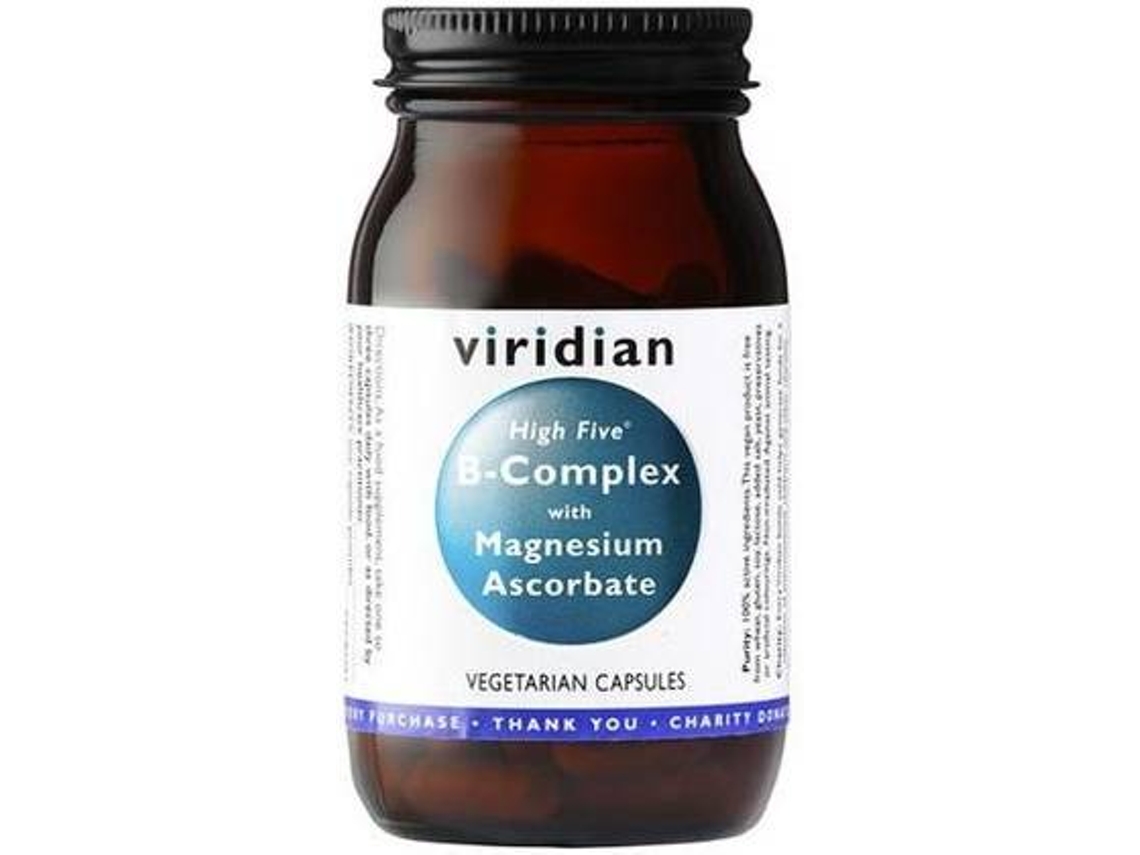 Complemento Alimentar VIRIDIAN High Five Complexo B Com Magnésio Ascorbato (30 cápsulas vegetais)
