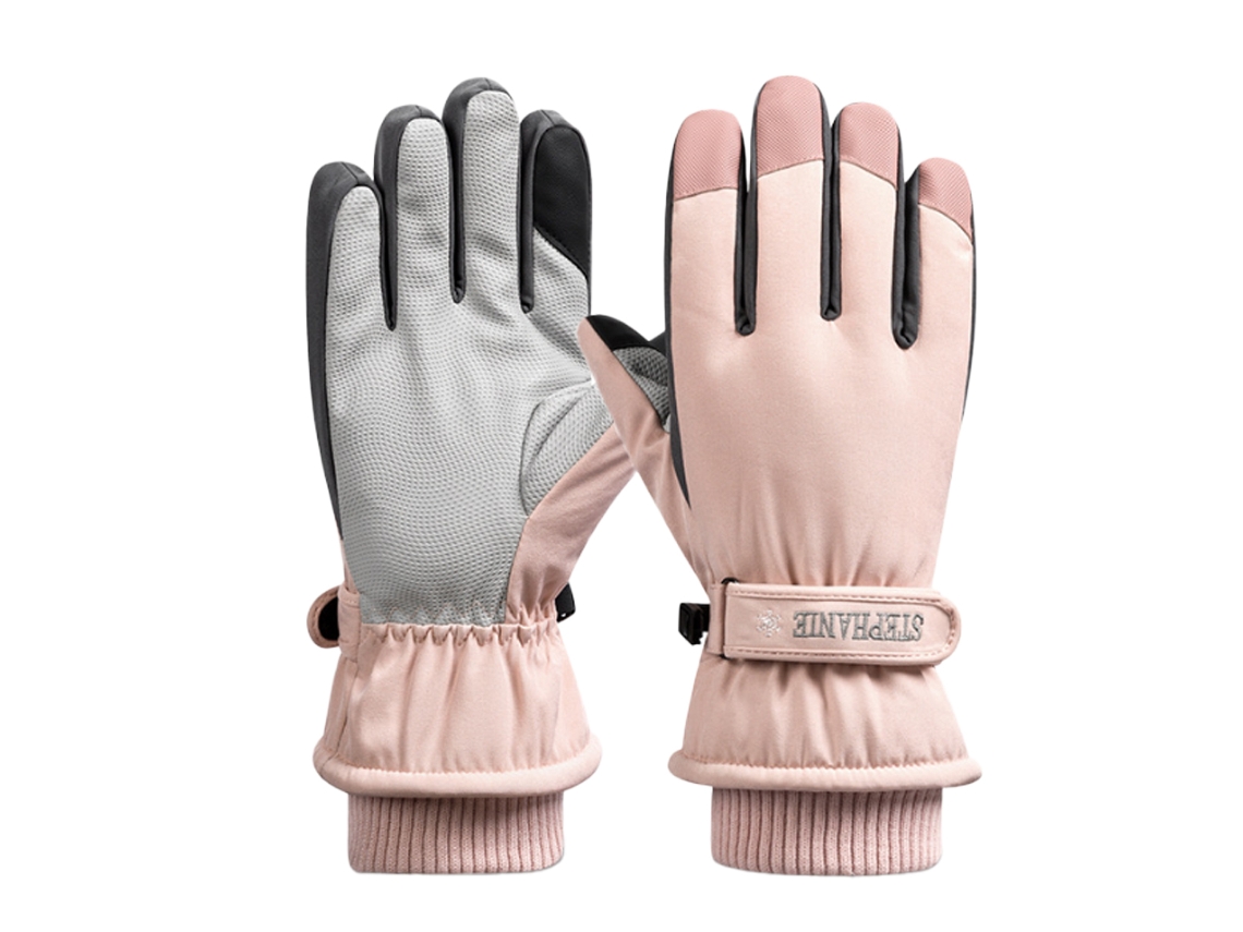 Guantes de esquí para mujer, guantes de invierno impermeables, guantes de nieve con pantalla táctil