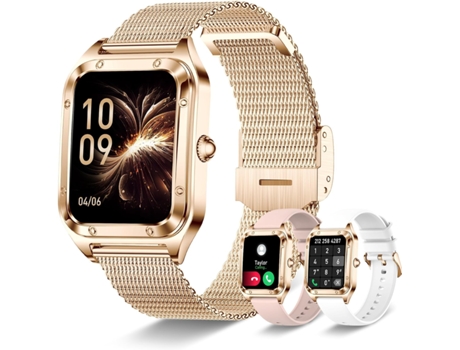 VEANXIN Reloj Inteligente Llamada Recibir Dial Monitor de Sueño Podómetro Rastreador de Actividad Impermeable-Oro Rosa
