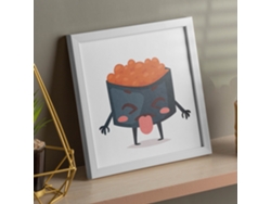 Póster NACNIC Cuadrado de Sushi. Sushi Caviar, con Dibujos de Sushi, Onigiri, y Otras Comidas Japonesas.