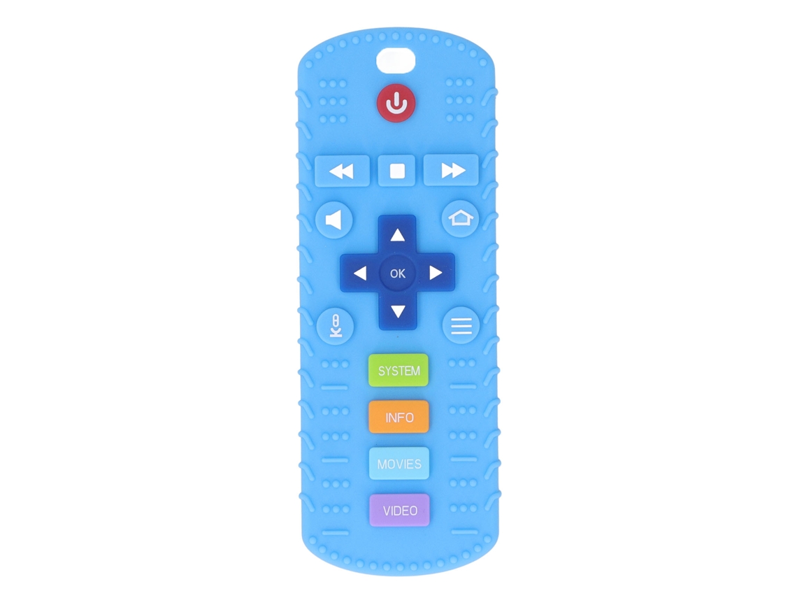 Juguete De Silicona Para La Dentición Del Bebé Con Control Remoto De Tv, Alivia La Ansiedad, Cielo Azul