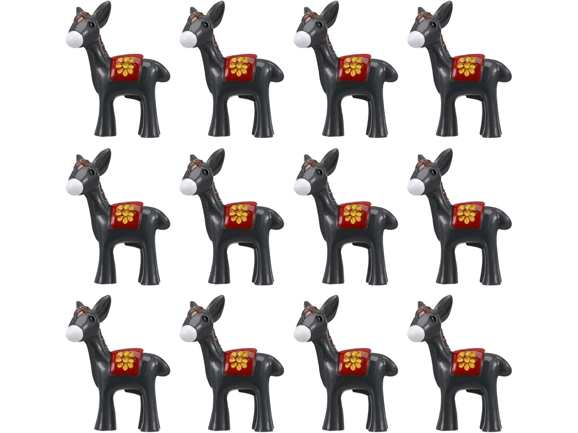 Juego 30 Figuras Burros Resina 3 Decoración Jardín Hadas Adorno Animal Miniatura Micropaisajes Interior