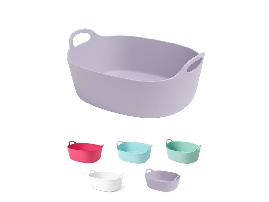 Cesto Para Ropa Sucia 32l Con Asas Integradas, Cubo De Colada Compacto Para Baño Y Dormitorio, Organizador De Ropa Ligero Gris 32 Litros
