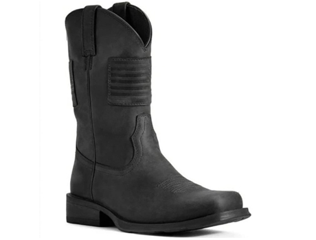 Zapatos SLOWMOOSE Zapatos de invierno de tacón bajo con hebilla de punta redonda y antideslizante de cuero (Talla: 46)