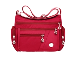 Bolso bandolera de nailon para mujer, ligero, impermeable, con correa ajustable, multibolsillos, material duradero, estilo informal.