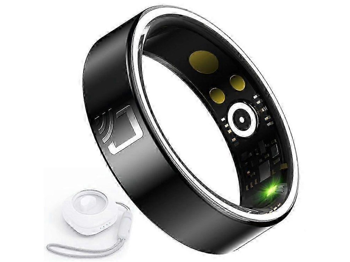 Anillo inteligente Nostalgia88 para monitorizar el sueño y la frecuencia cardíaca, fabricado en cerámica y resina, con estuche de carga. (17,3 mm a 22,2 mm)