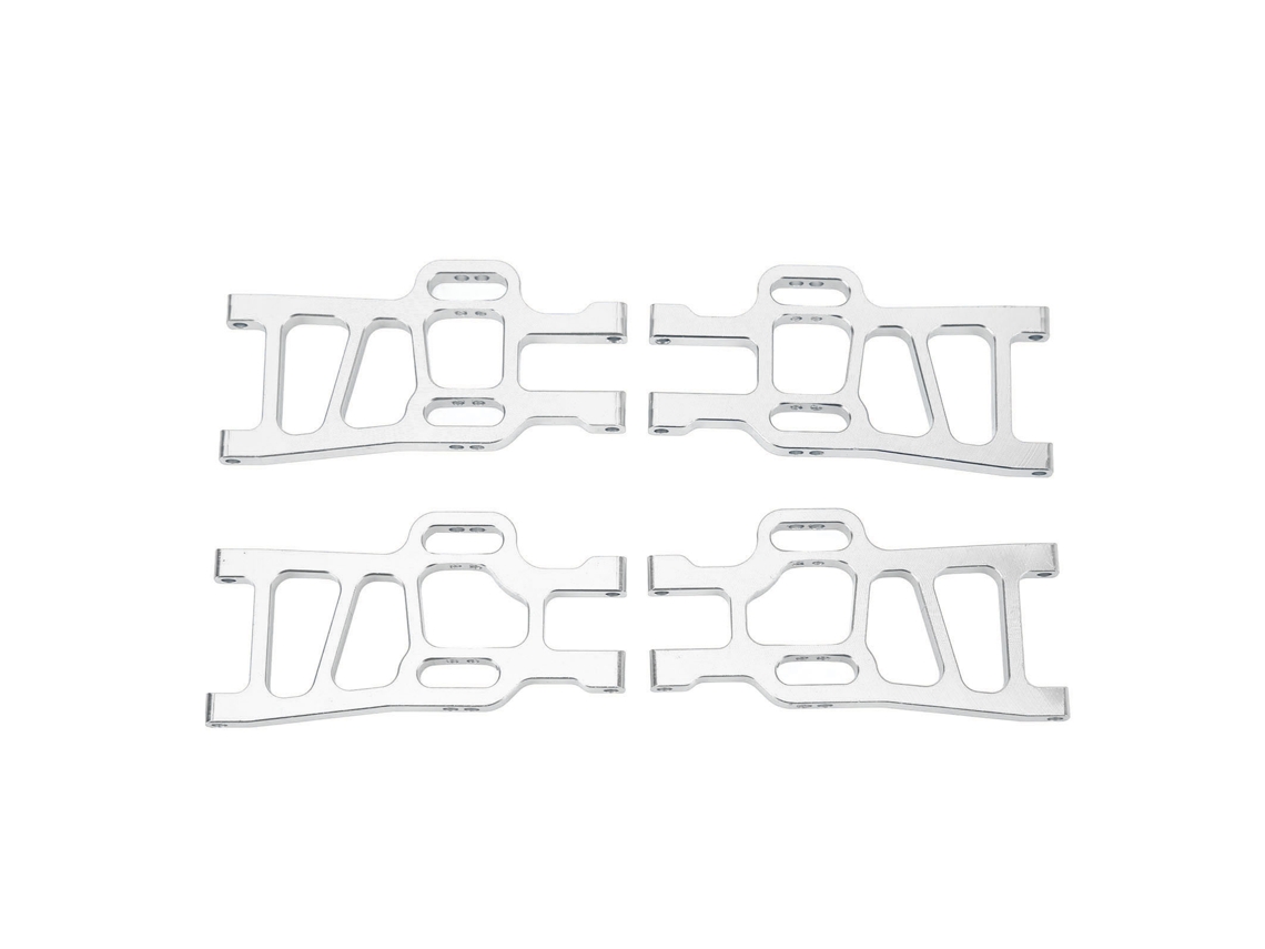 Kit De Brazos De Suspensión Delanteros Y Traseros De Aluminio Para Coche Rc Hsp Racing 94111 Escala 1/10, Piezas De Mejora, Color Plata, 4 Piezas.
