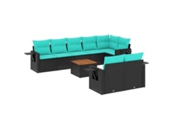 Maison Exclusive - Conjunto De Sofá De Jardín De 9 Piezas Con Cojines, De Poliratán Negro