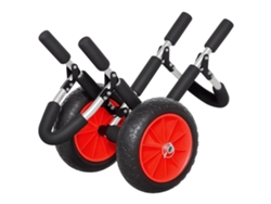 Carro Plegable Para Tablas De Surf, 2 Ruedas, Capacidad De Carga De 45 Kg, Aluminio, 64x55x38,5 Cm, Negro Y Rojo.