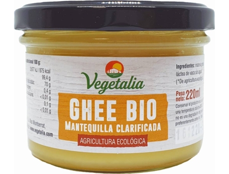 Ghee Mantequilla Clarificada Bio VEGETALIA (220 ml)