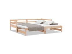Sofá Cama VIDAXL Marrón Madera (193.5x181x56.5 cm)