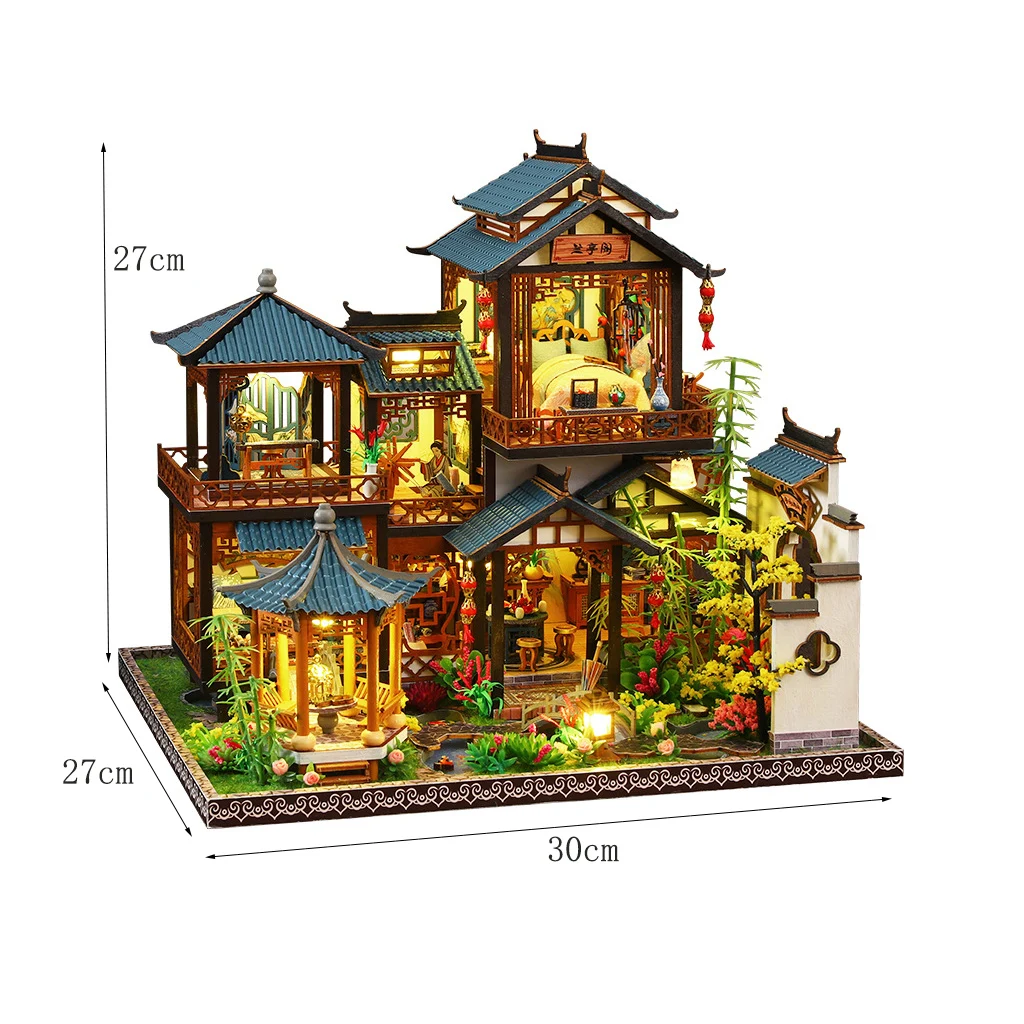 Gran Kit De Bricolaje Para Casa De Muñecas De Madera, Juego Completo De Mini Muebles.